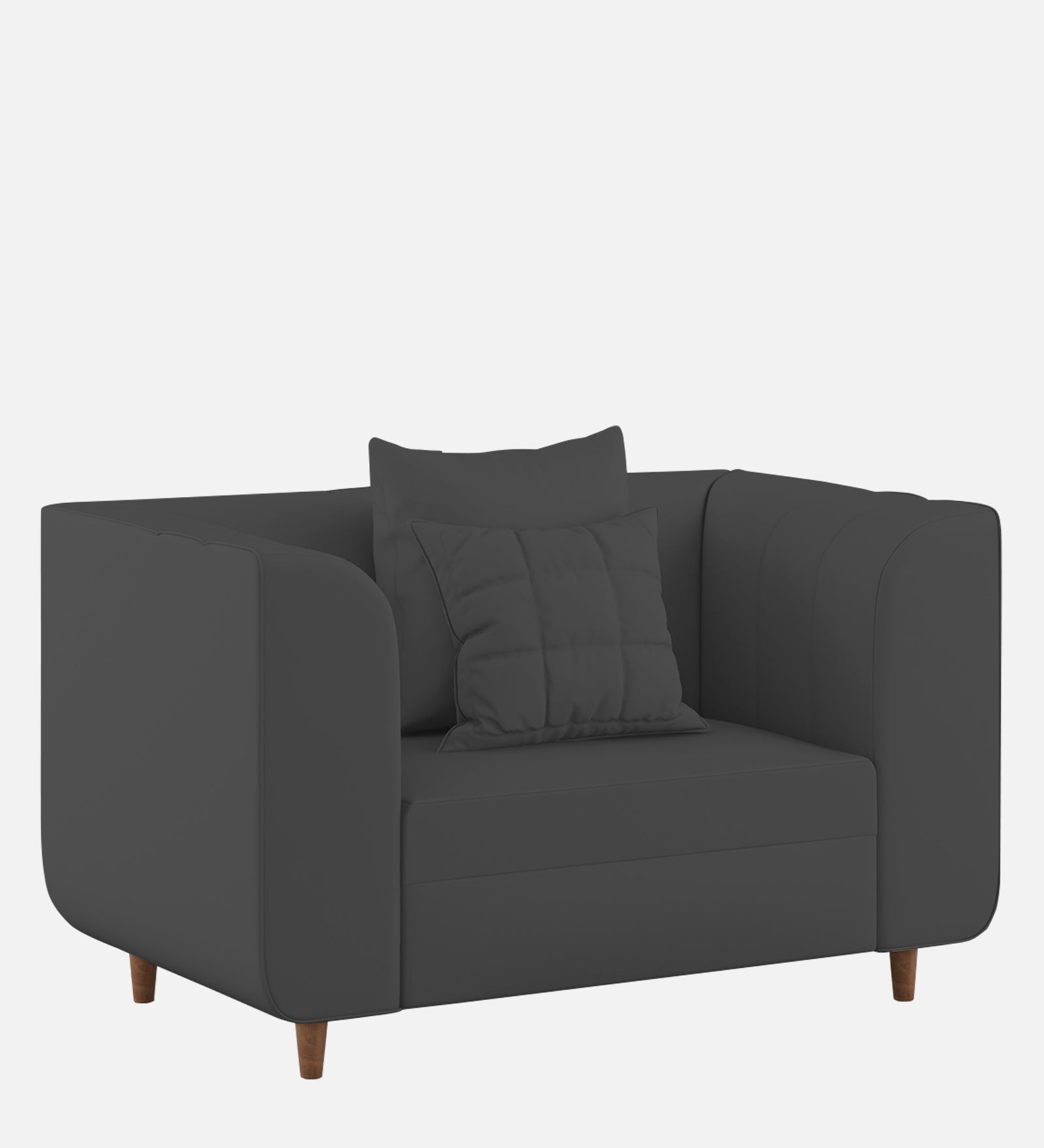 Sumo Velvet 1 Seater Sofa In Davy Grey Colour - Febonic Living