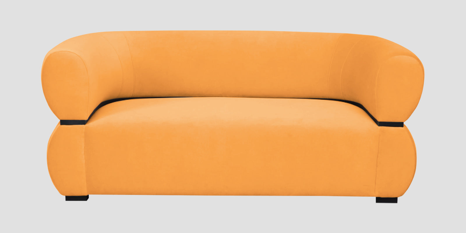 Kula Velvet 2 Seater Sofa In Tangerine Orange Colour - Febonic Living