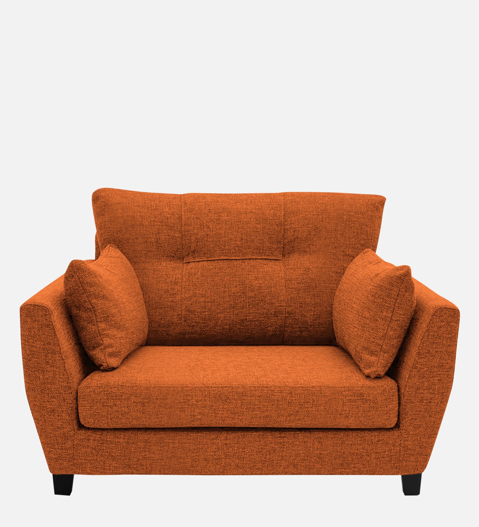 Mario Fabric 1 Seater Sofa In Vivid Orange Colour - Febonic Living