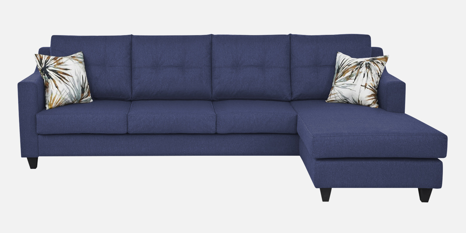 Welly Fabric LHS Sectional Sofa (3+Lounger) In Slate Blue Colour - Febonic Living