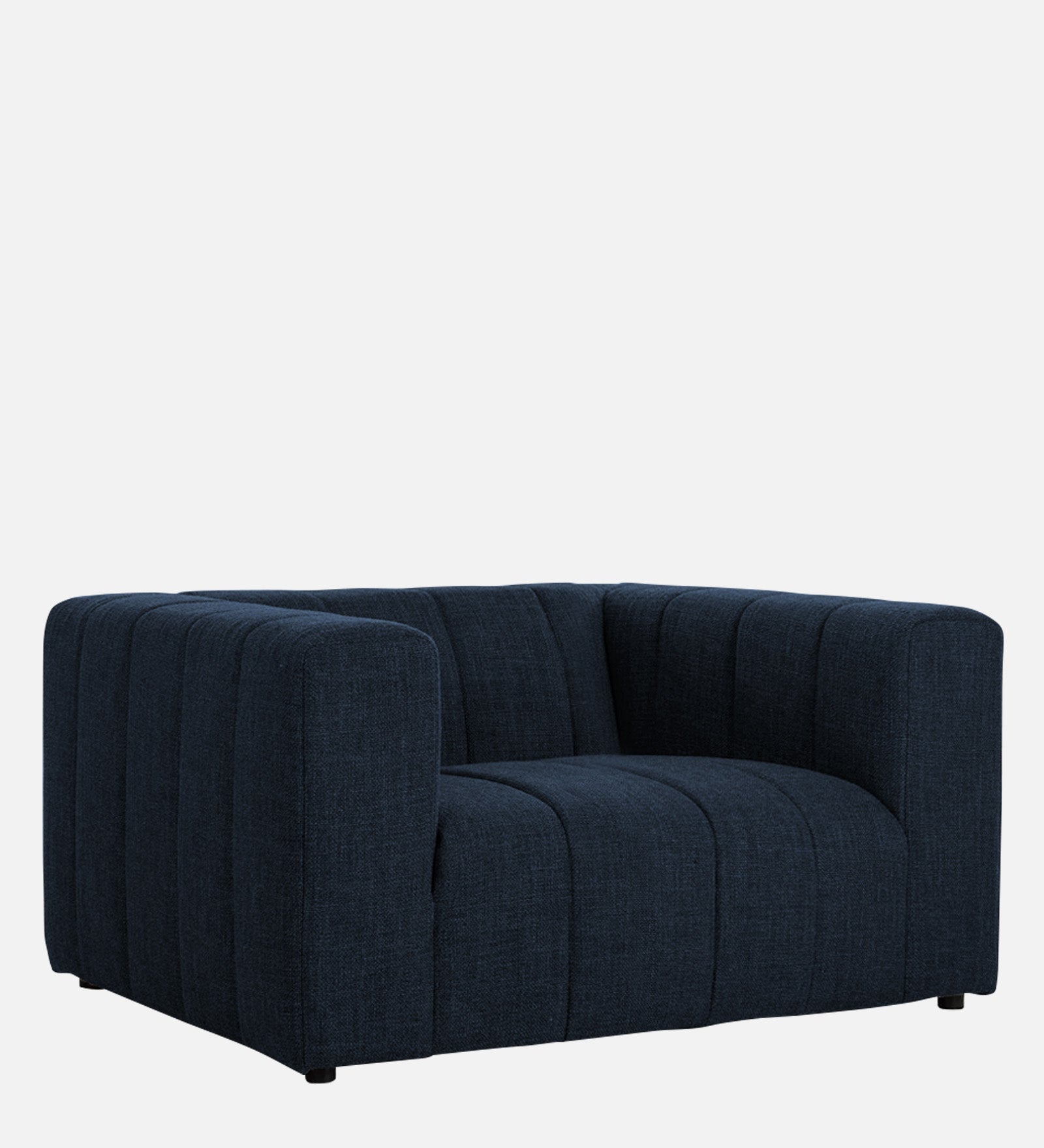 Lara Fabric 1 Seater Sofa in Denim Blue Colour