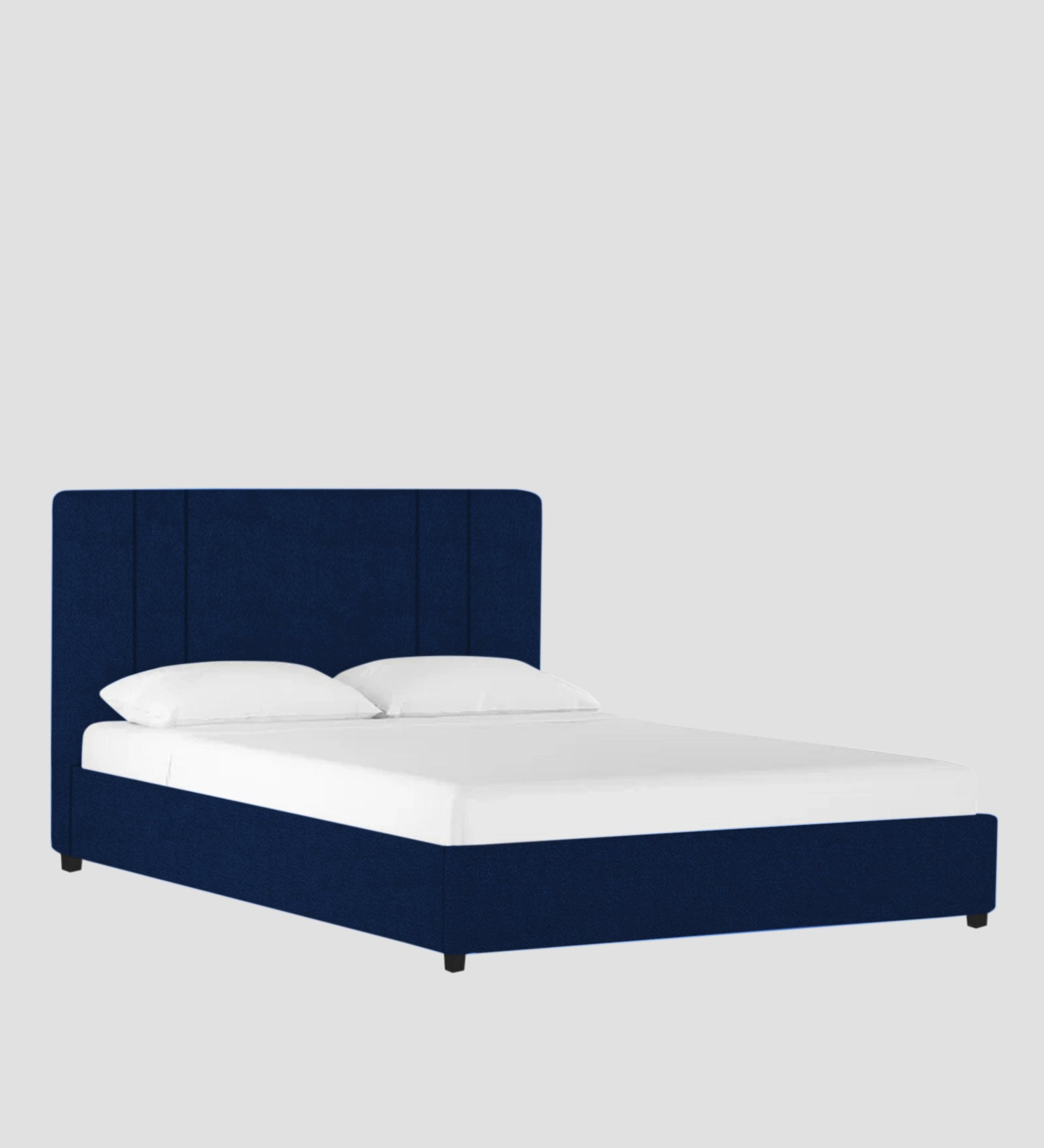 Asyra Velvet Queen Size Bed in Imperial Blue Colour With Box Storage - Febonic Living