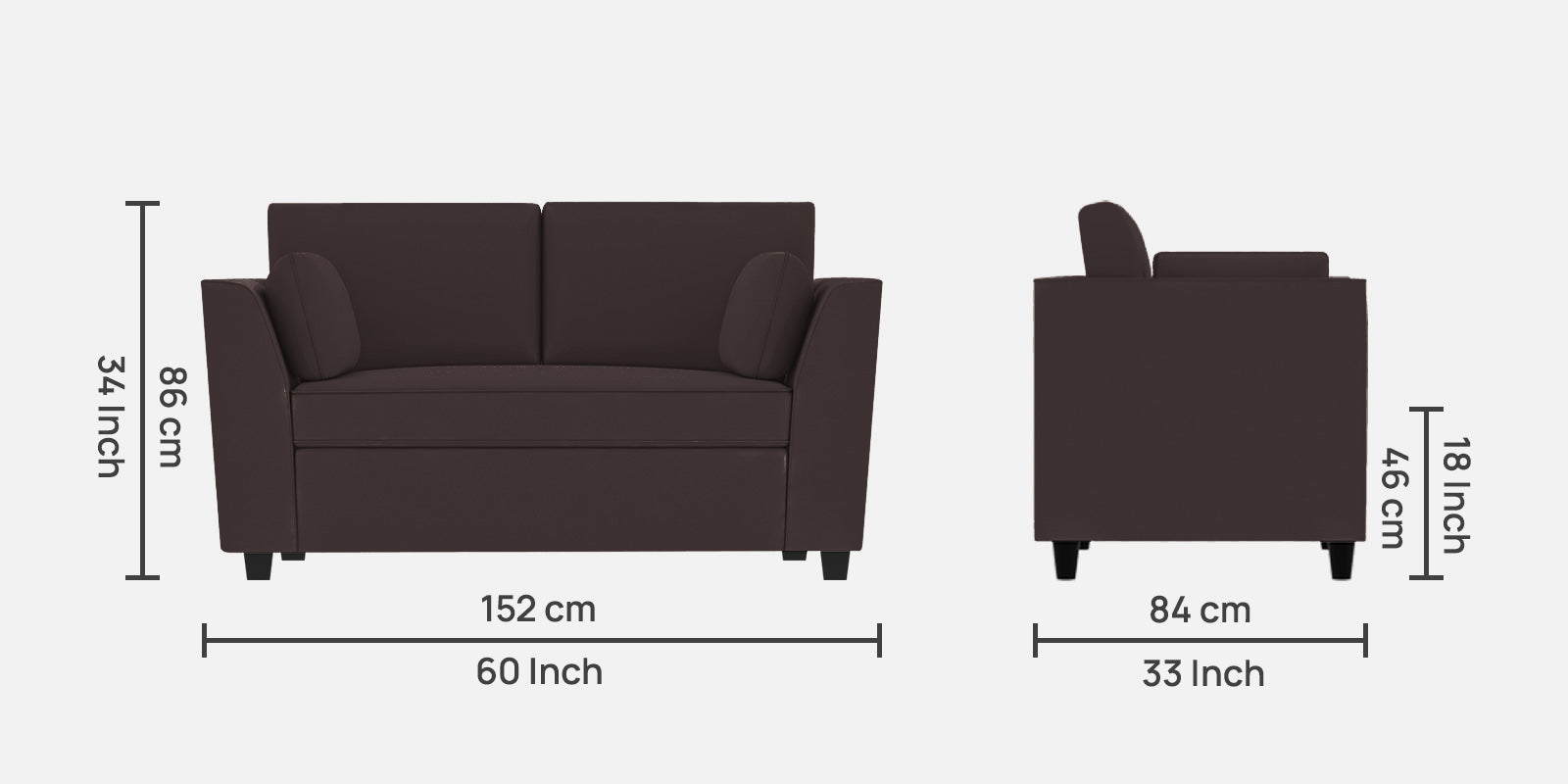 Bristo Velvet 2 Seater Sofa In Mocha Brown Colour - Febonic Living