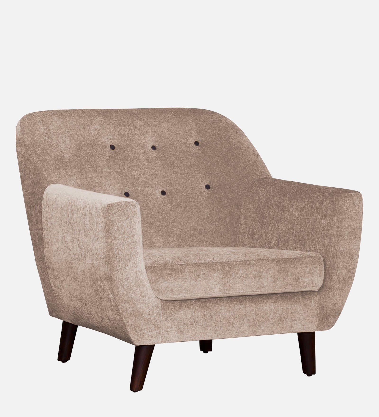 German Fabric 1 Seater Sofa In Kadhi Beige Colour - Febonic Living