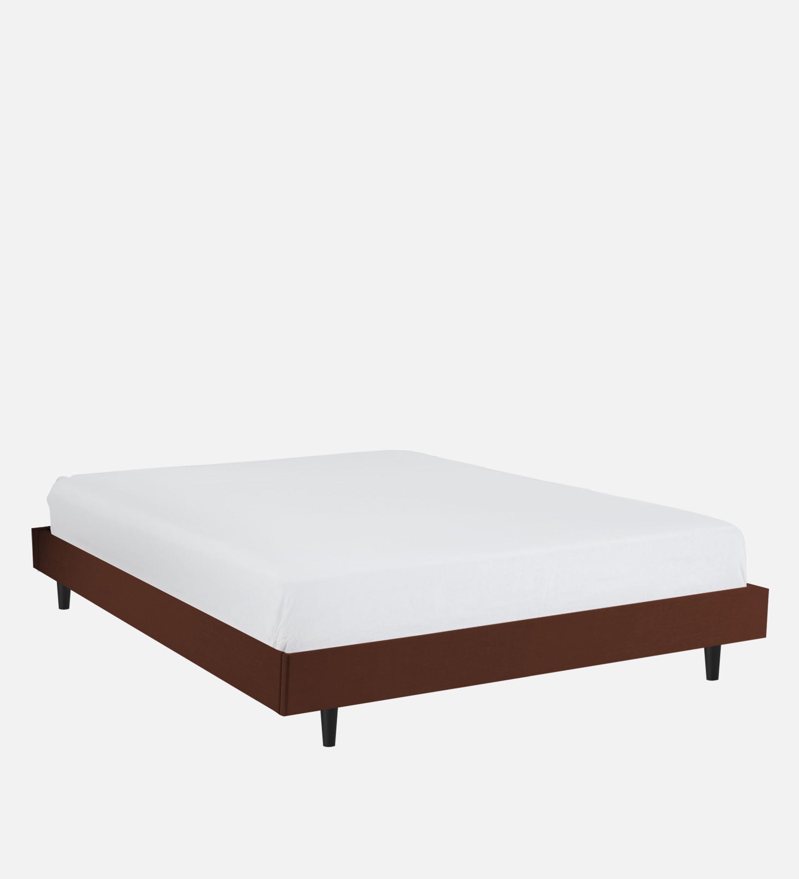 Basi Fabric King Size Bed In Coffee Brown Colour