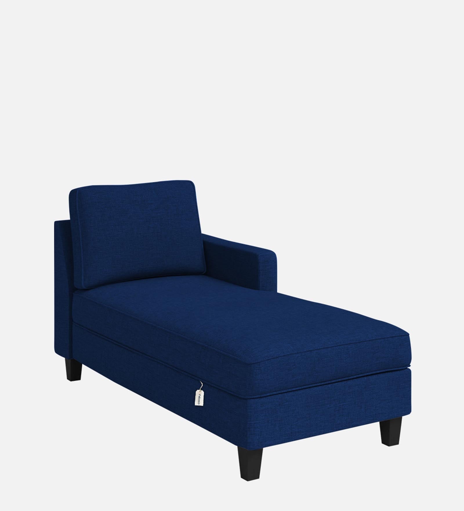 Royee Fabric RHS Chaise Lounger In Royal Blue Colour With Storage - Febonic Living