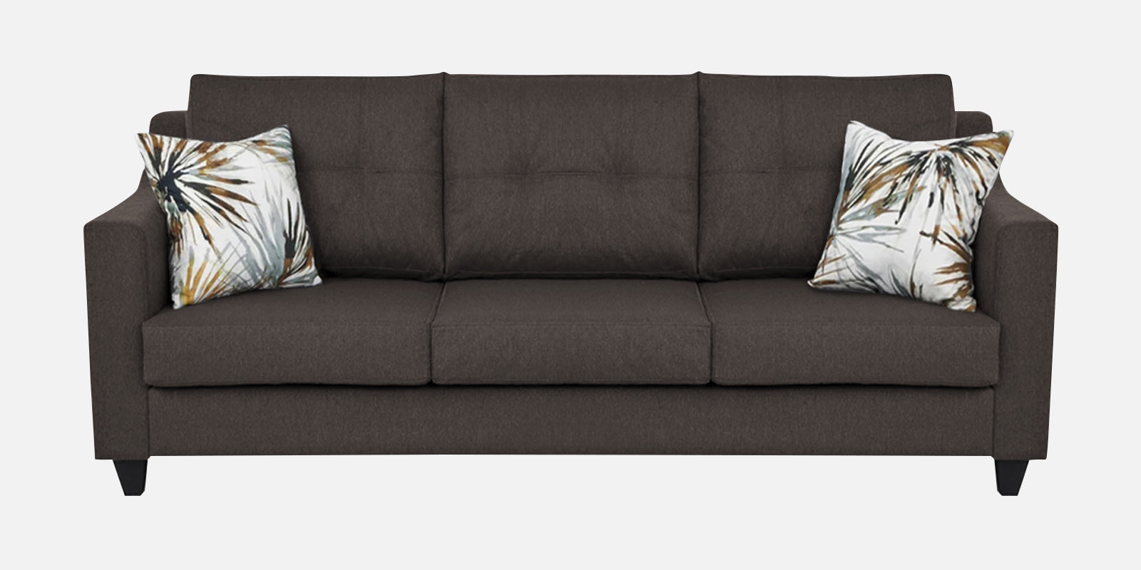 Welly Fabric 3 Seater Sofa In Caspa Brown Colour - Febonic Living