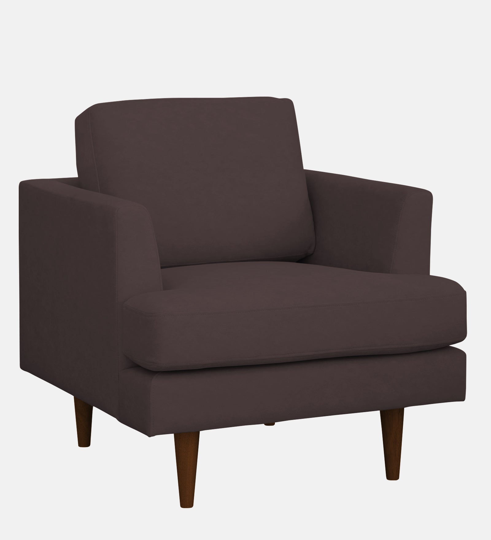 Motra Velvet 1 Seater Sofa In Mocha Brown Colour - Febonic Living