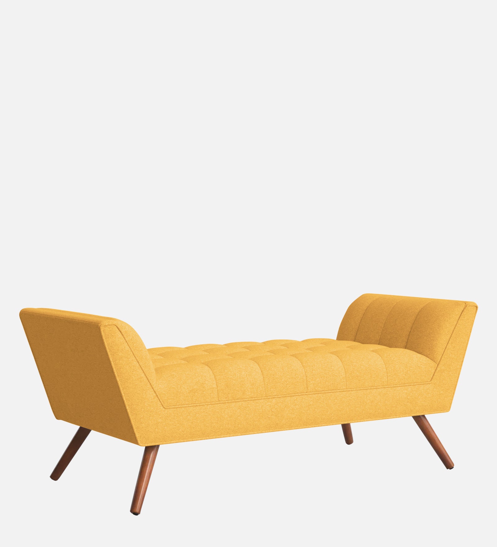 Cartes Velvet Bench In Turmeric Yellow Colour - Febonic Living
