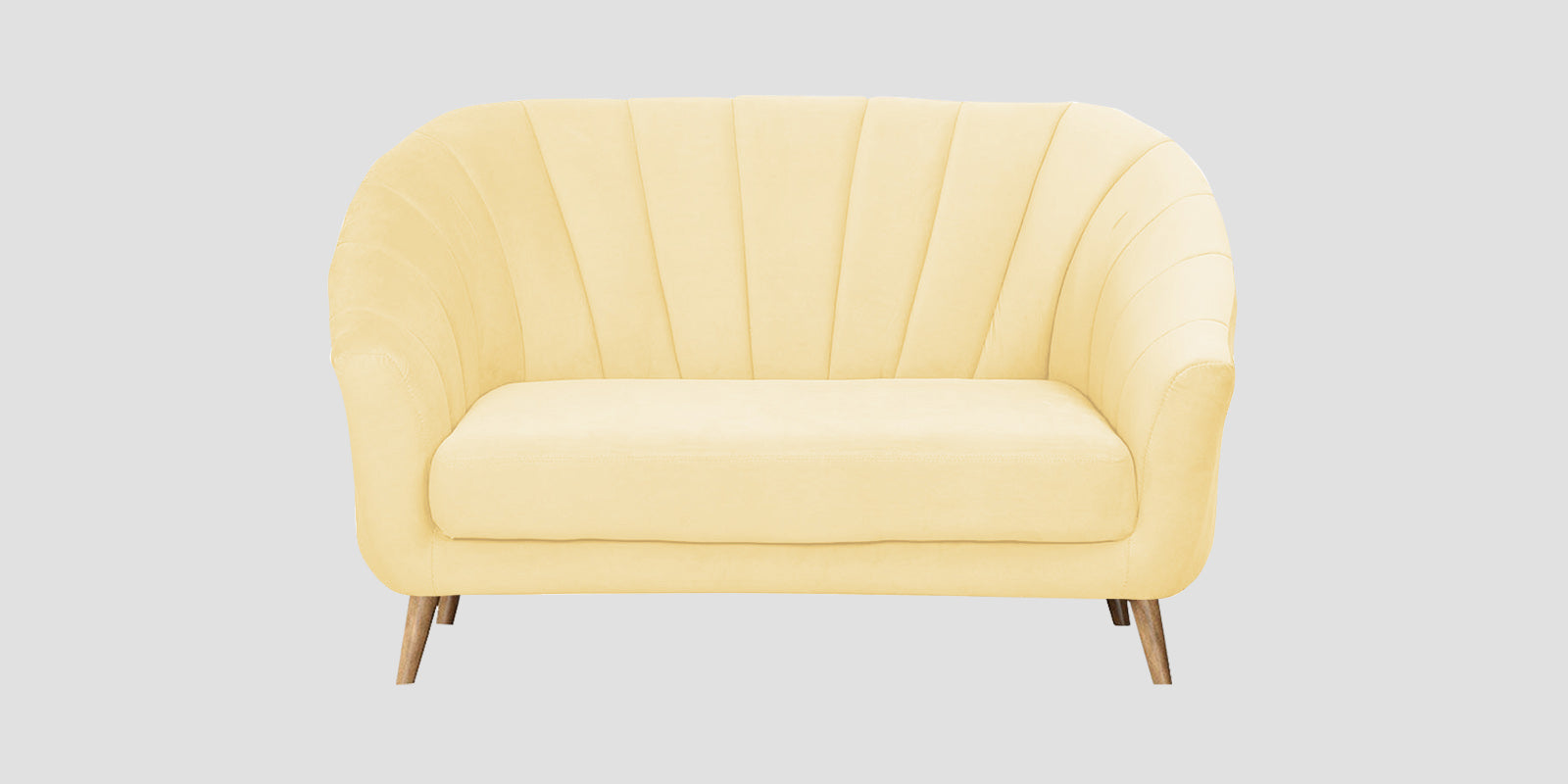 Kaylee Velvet 2 Seater Sofa In Sandy Beige Colour - Febonic Living