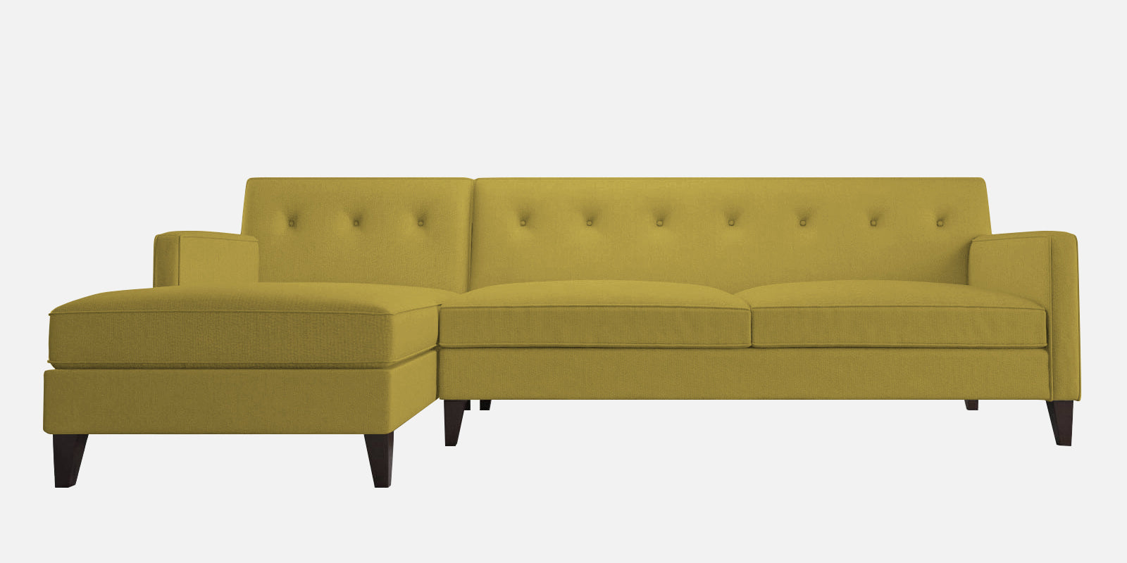 Miller Fabric RHS Sectional Sofa (3+Lounger) In Parrot Green Colour - Febonic Living