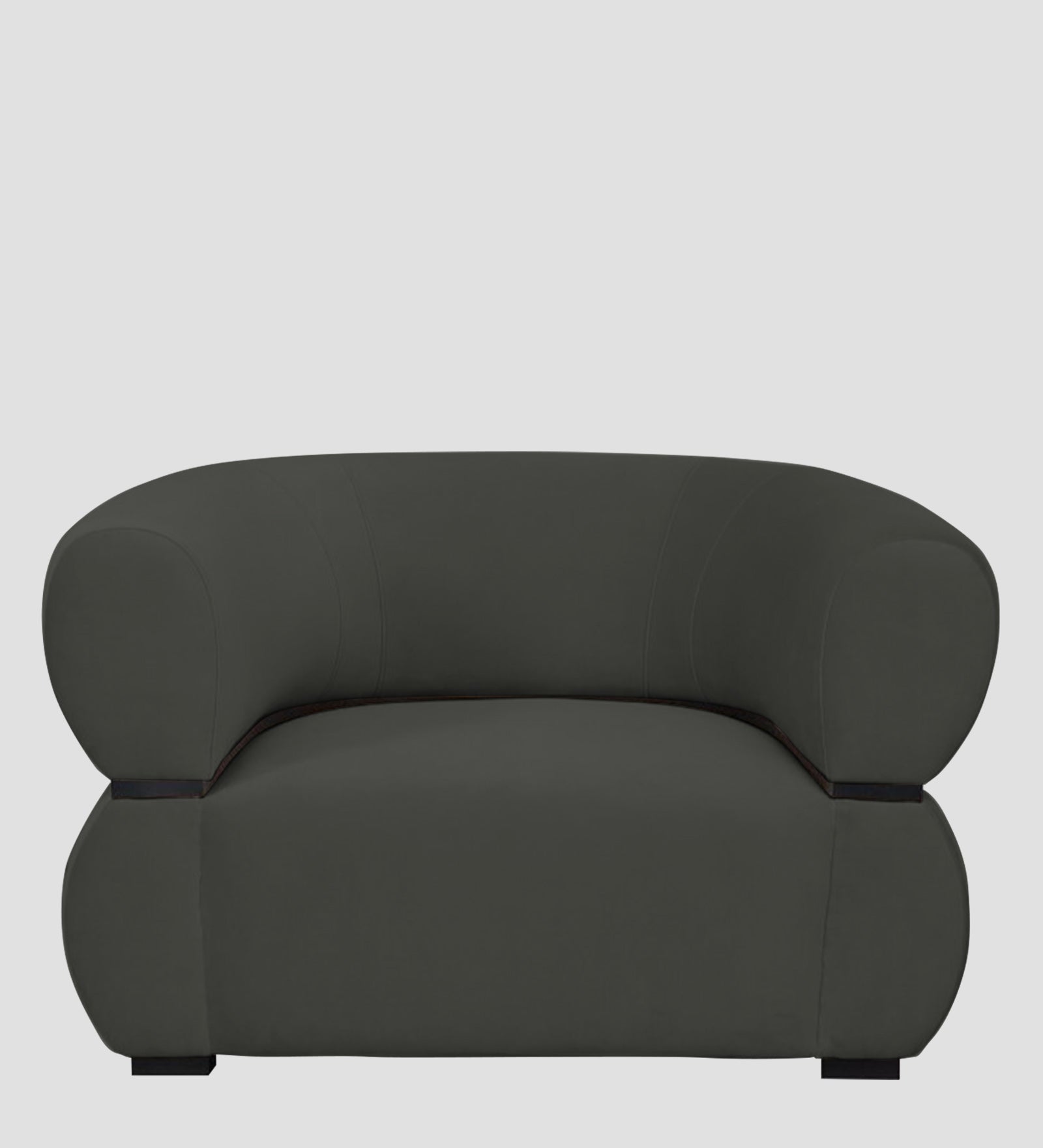 Kula Velvet 1 Seater Sofa In Hory Grey Colour - Febonic Living