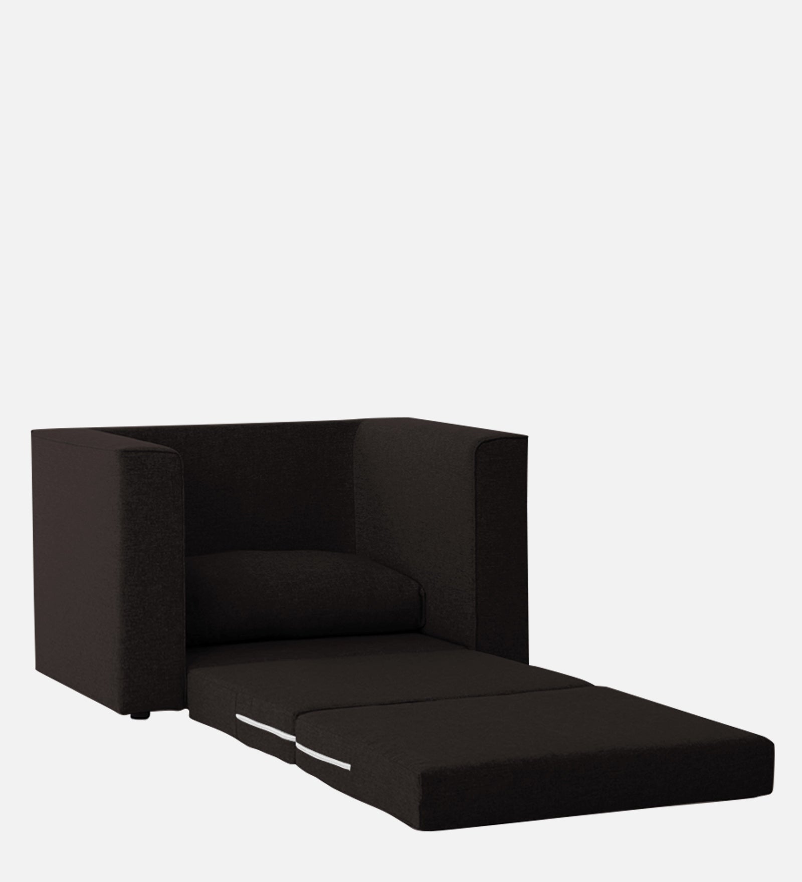 Kenia Fabric 1 Seater Foldable Sofa Cum Bed In Cara Brown Colour - Febonic Living