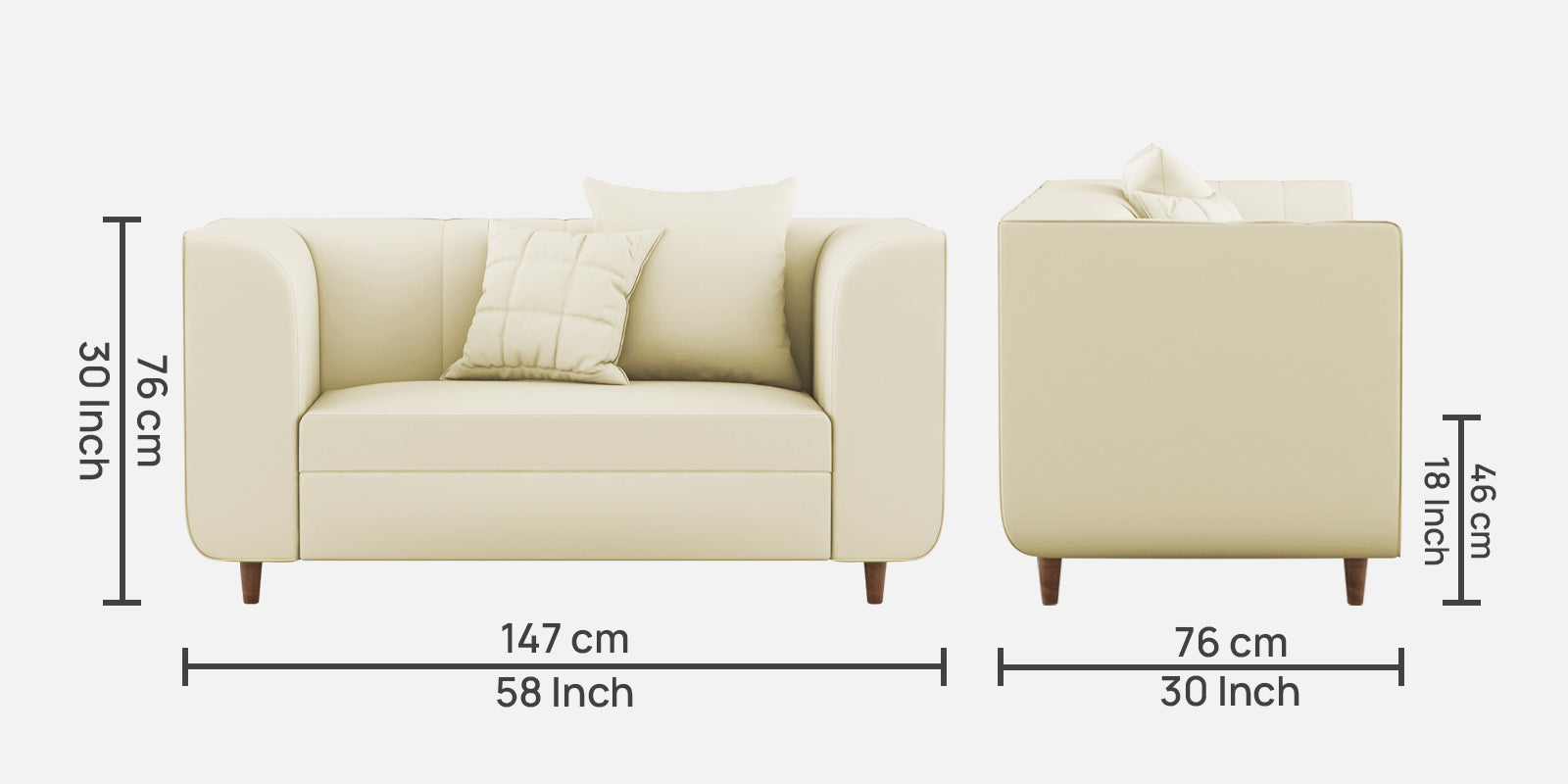 Sumo Velvet 2 Seater Sofa In Warm White Colour - Febonic Living