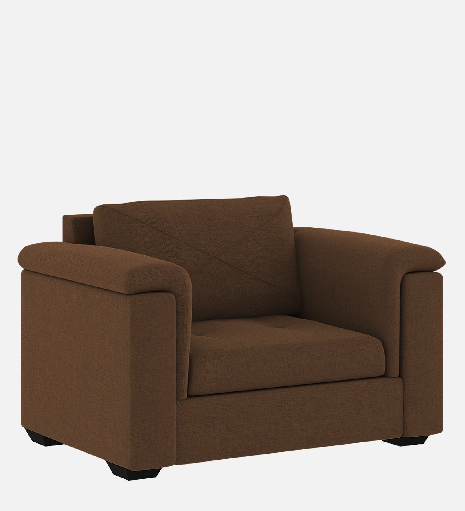 Andres Fabric 1 Seater Sofa In ChestNut Brown Colour - Febonic Living