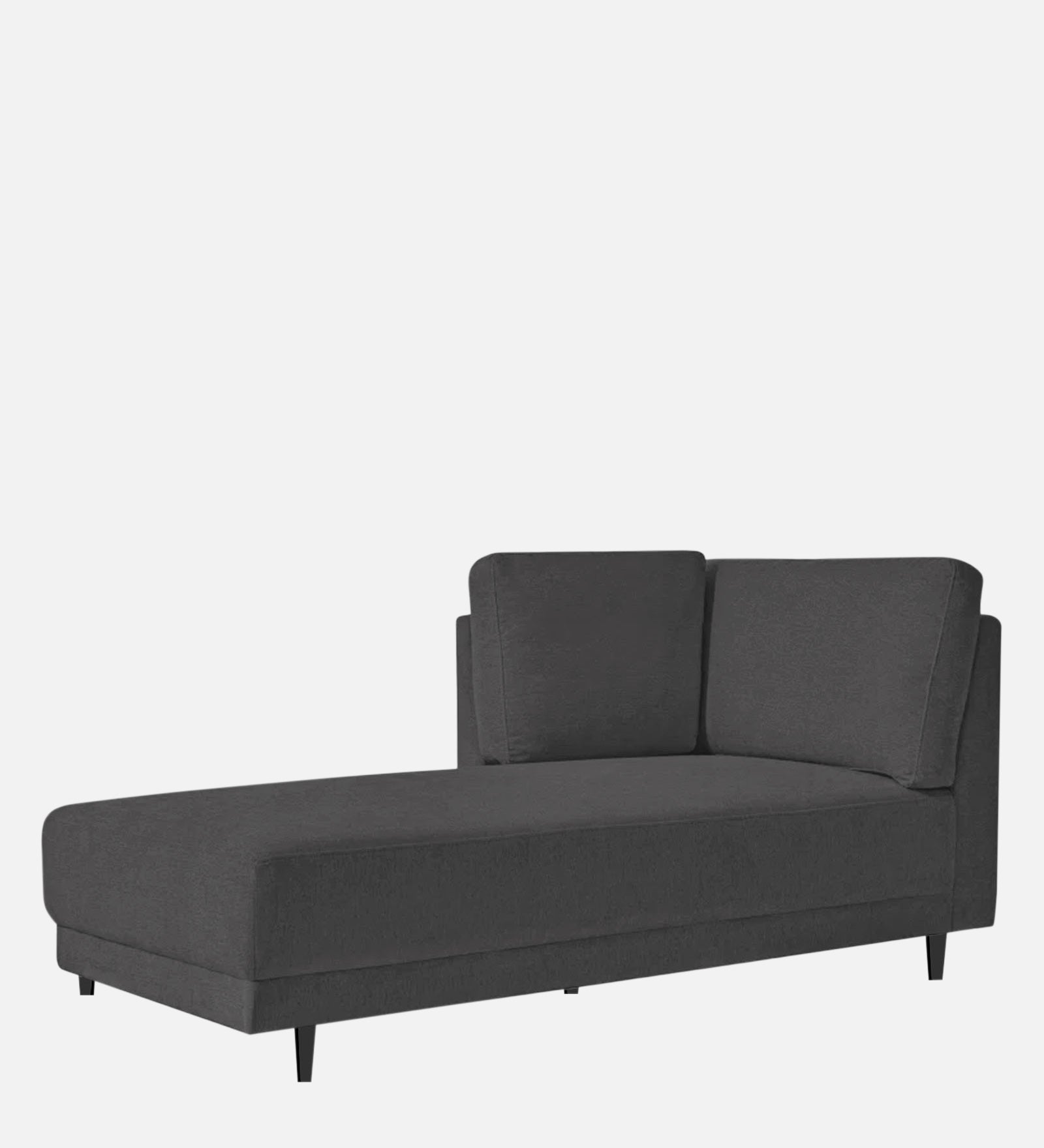 Jonze Velvet LHS Chaise Lounger In Davy Grey Colour - Febonic Living