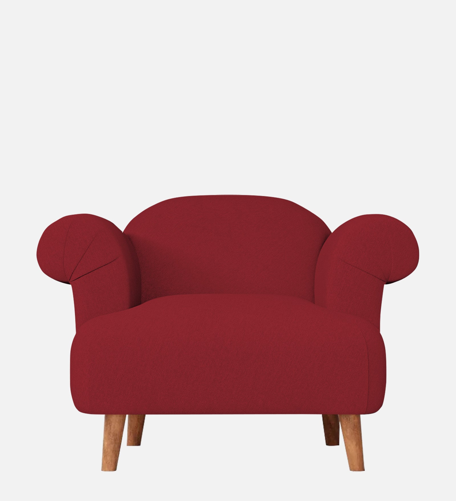 Barber Fabric 1 Seater Sofa In Chilli Red Colour - Febonic Living