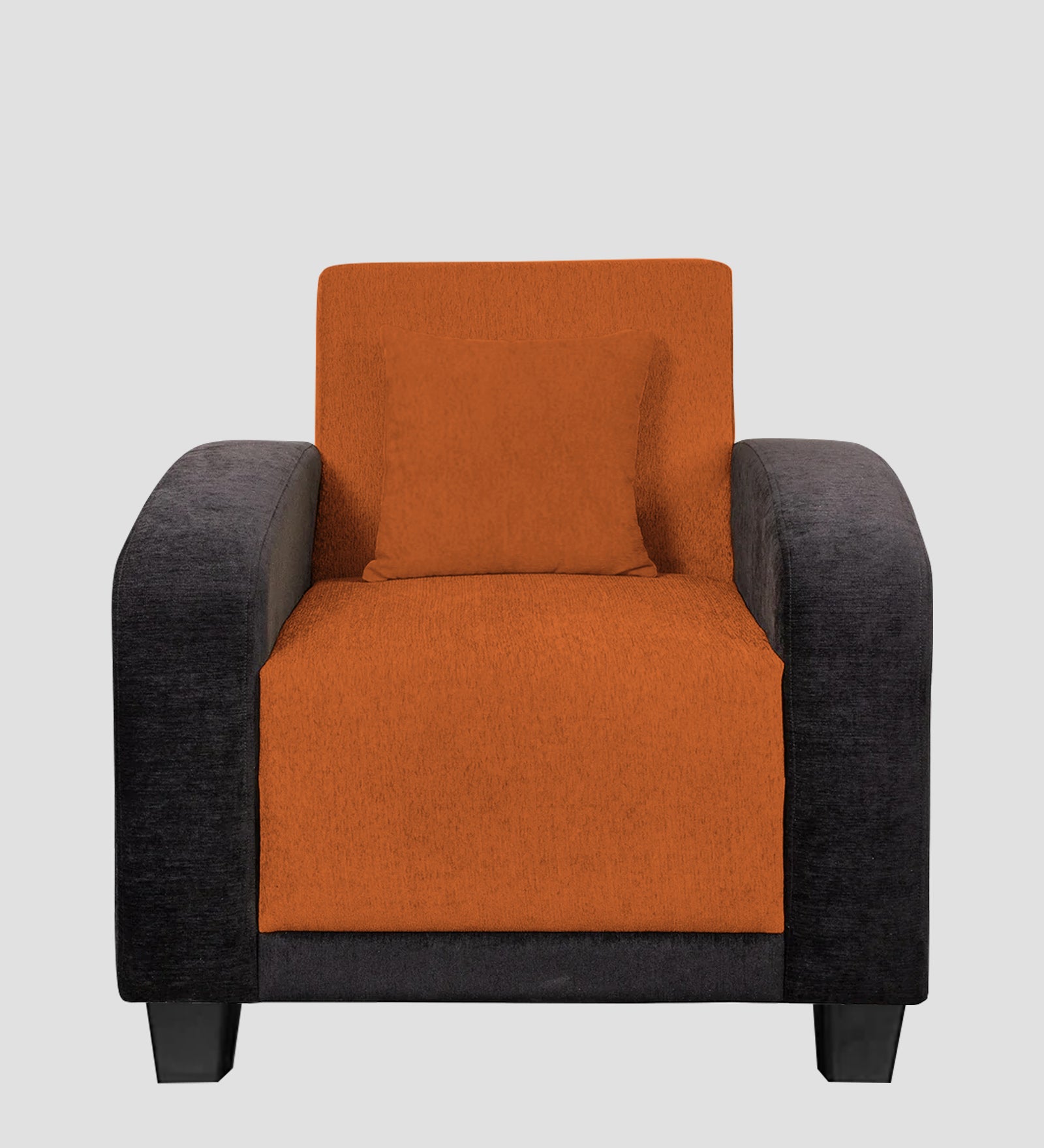 Alex Fabric 1 Seater Sofa In Vivid Orange Colour - Febonic Living
