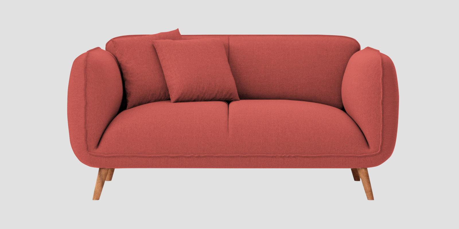 Zia Fabric 2 Seater Sofa In Salmon Pink Colour - Febonic Living