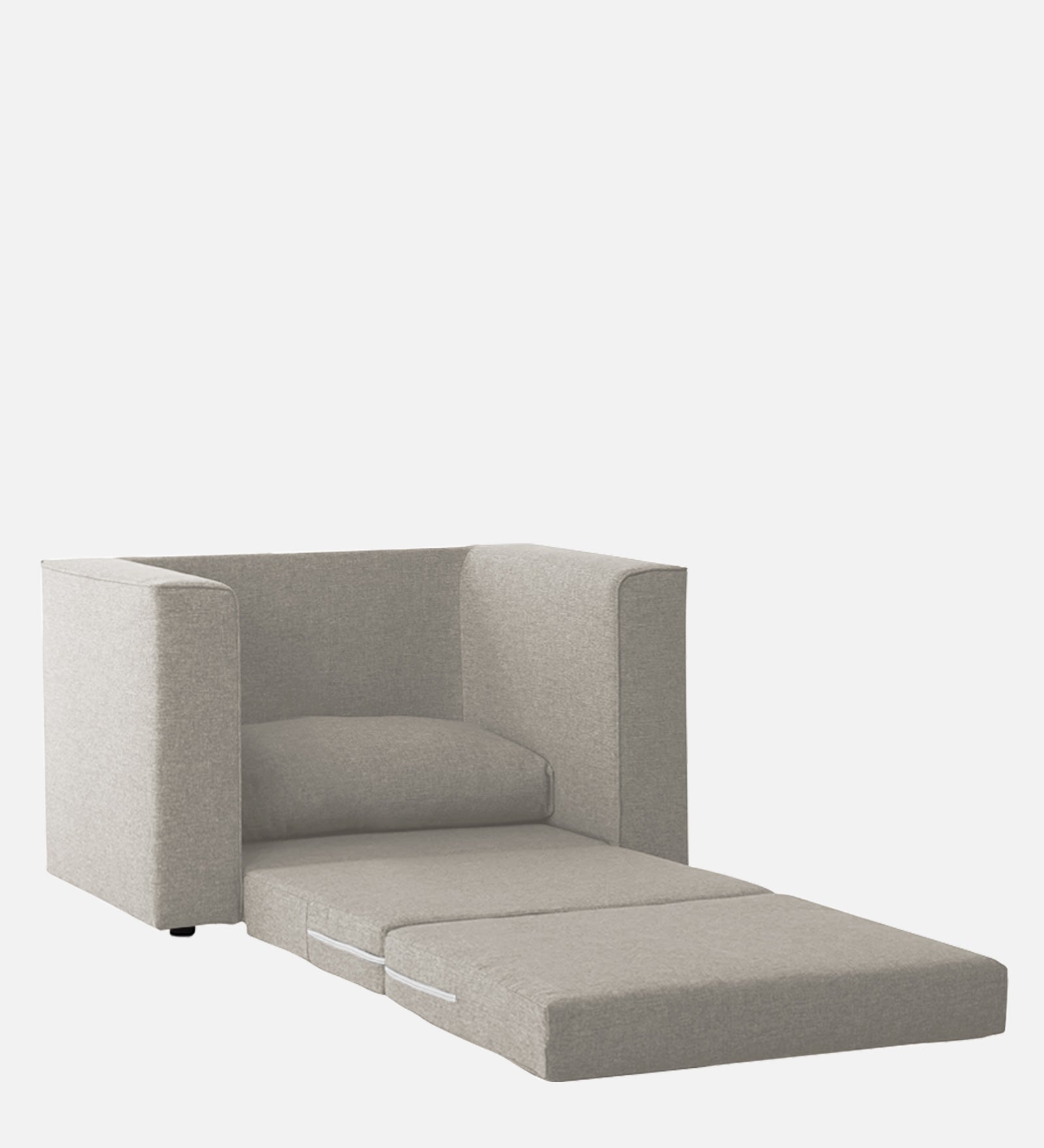 Kenia Fabric 1 Seater Foldable Sofa Cum Bed In Ash Grey Colour - Febonic Living