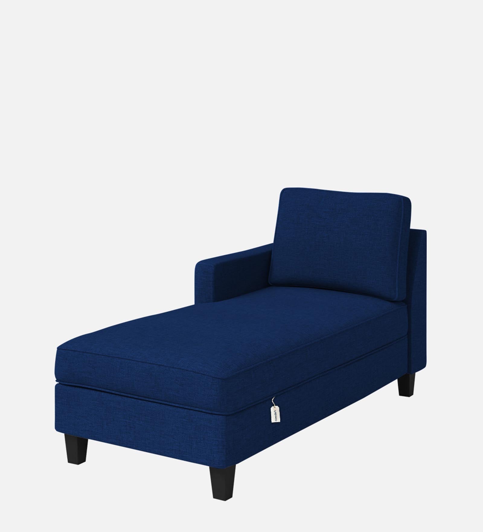Royee Fabric LHS Chaise Lounger In Royal Blue Colour With Storage - Febonic Living