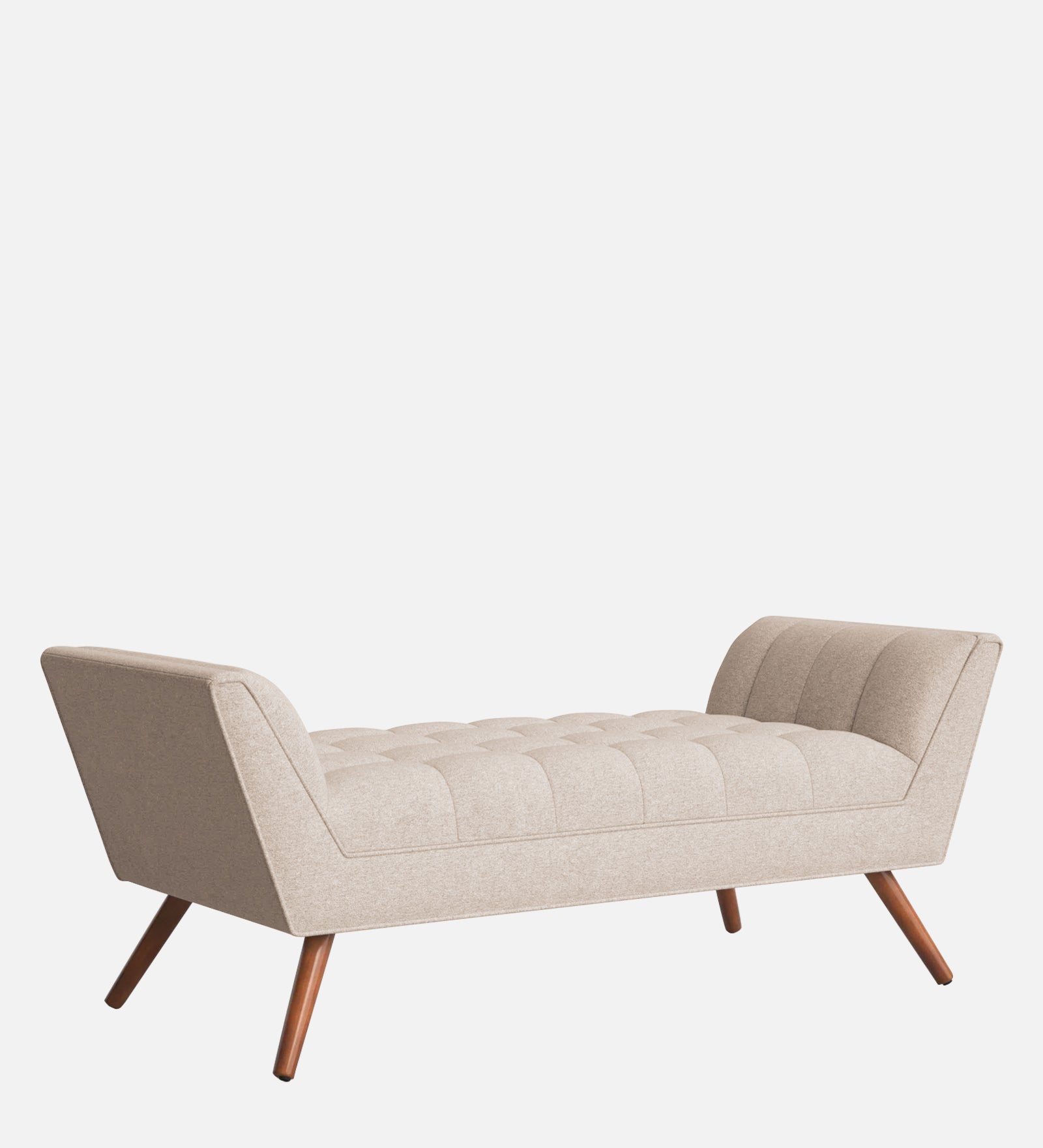 Cartes Velvet Bench In Camel Beige Colour