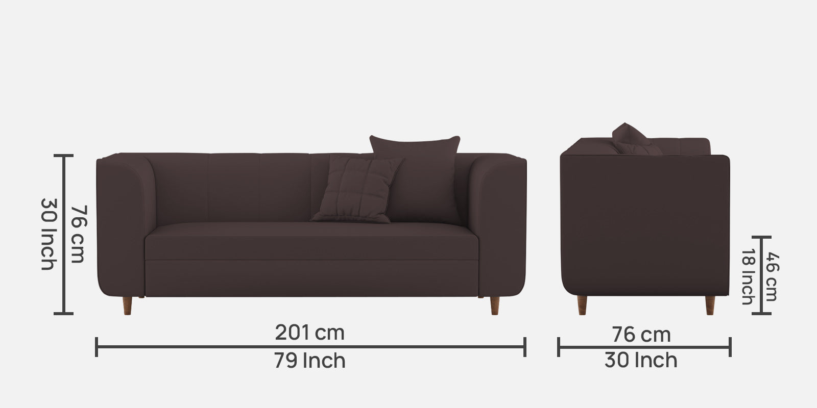 Sumo Velvet 3 Seater Sofa In Mocha Brown Colour - Febonic Living
