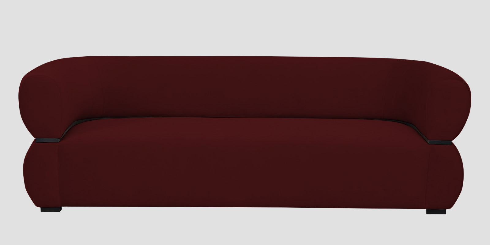 Kula Velvet 3 Seater Sofa In Blood Maroon Colour - Febonic Living