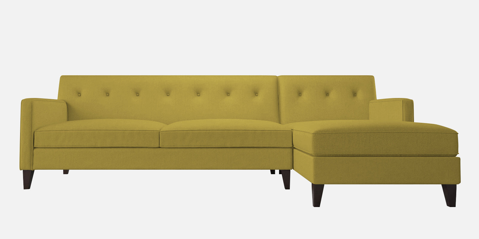 Miller Fabric LHS Sectional Sofa (3+Lounger) In Parrot Green Colour - Febonic Living