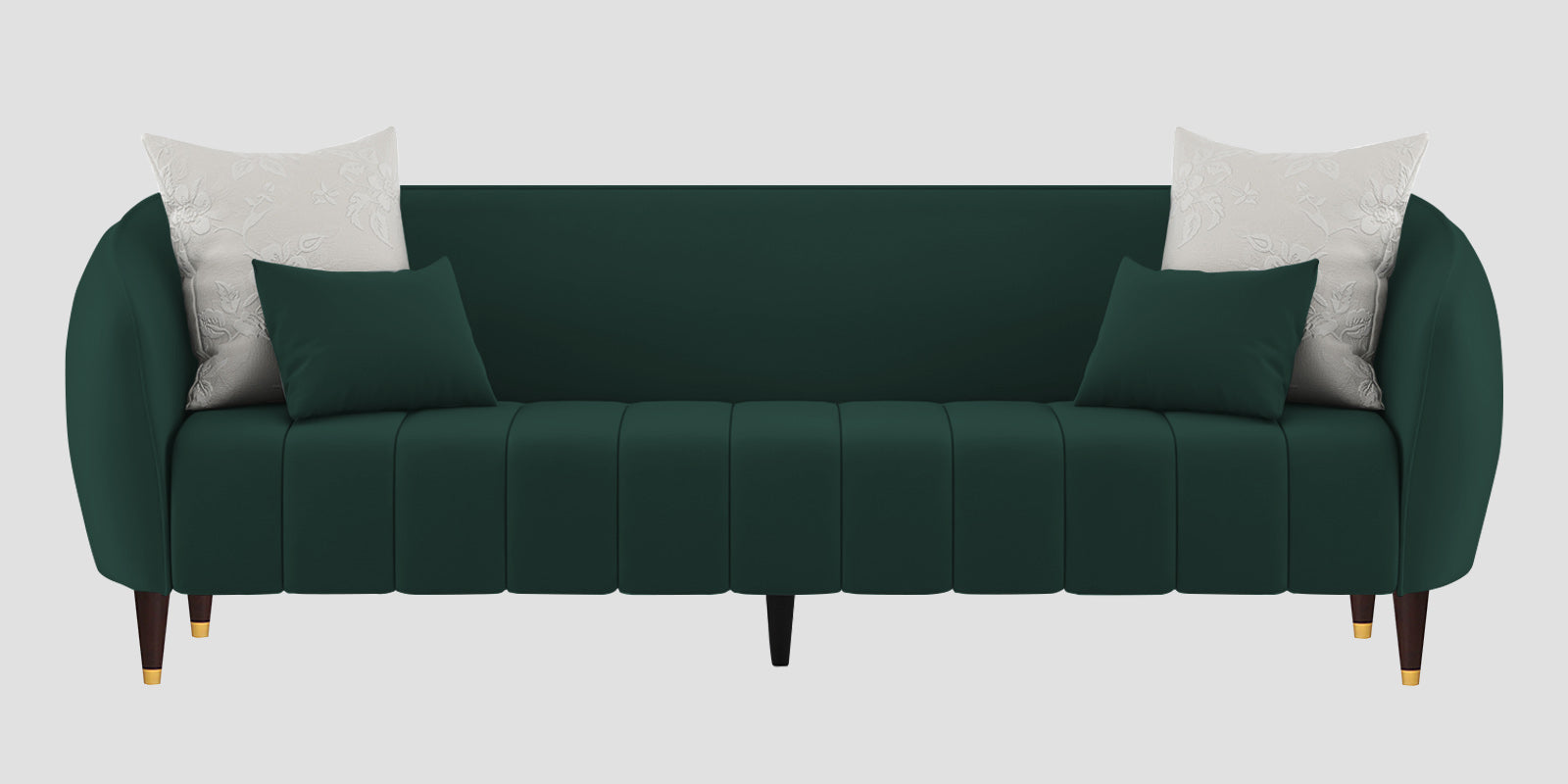 Hairo Velvet 3 Seater Sofa In Forest Green Colour - Febonic Living
