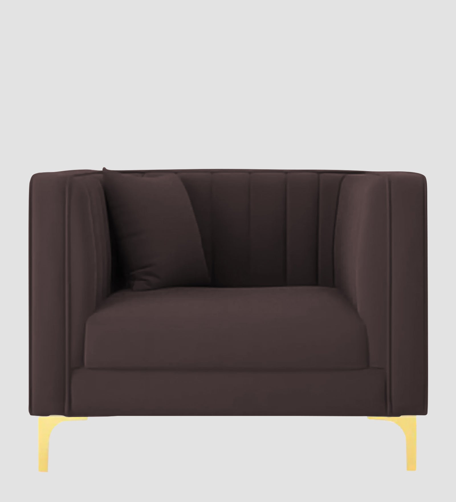 Saban Velvet 1 Seater Sofa in Mocha Brown Colour - Febonic Living