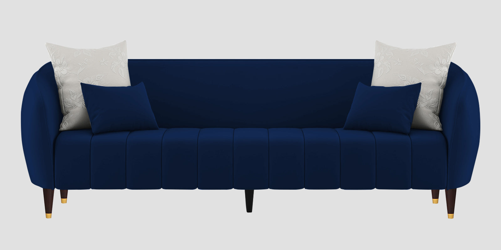 Hairo Velvet 3 Seater Sofa In Imperial Blue Colour - Febonic Living