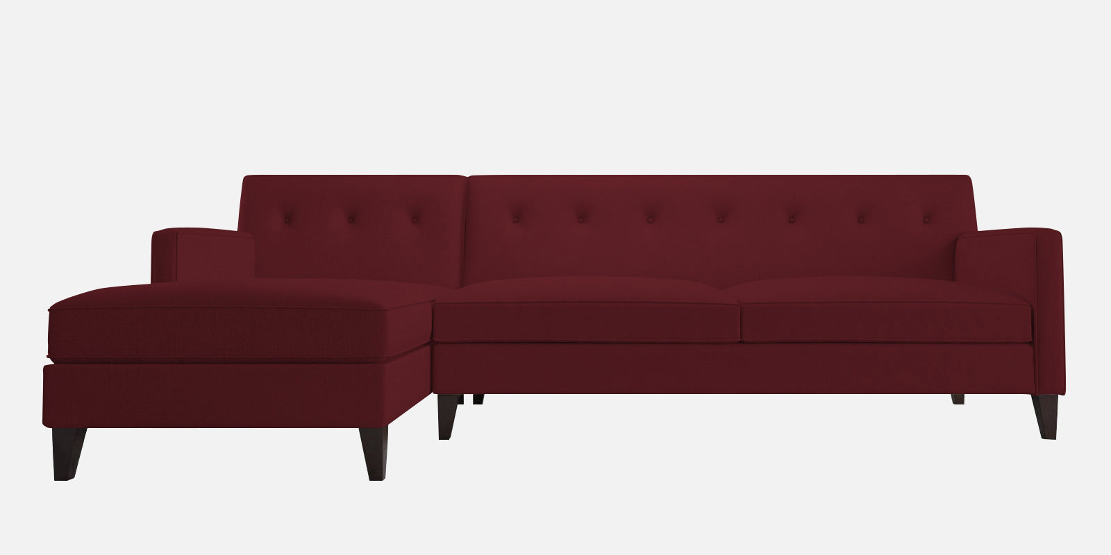 Miller Fabric RHS Sectional Sofa (3+Lounger) In Blood Maroon Colour - Febonic Living