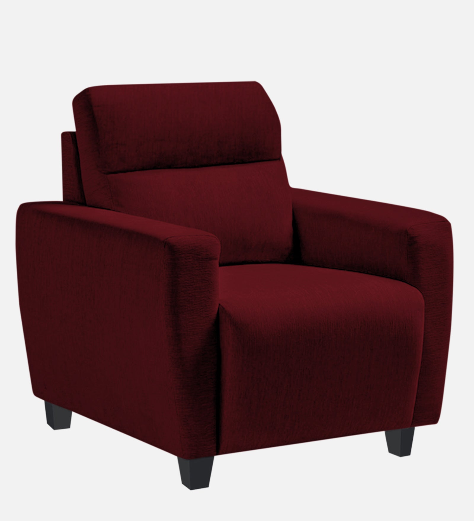 Bakadi Fabric 1 Seater Sofa In Ruby Red Colour - Febonic Living