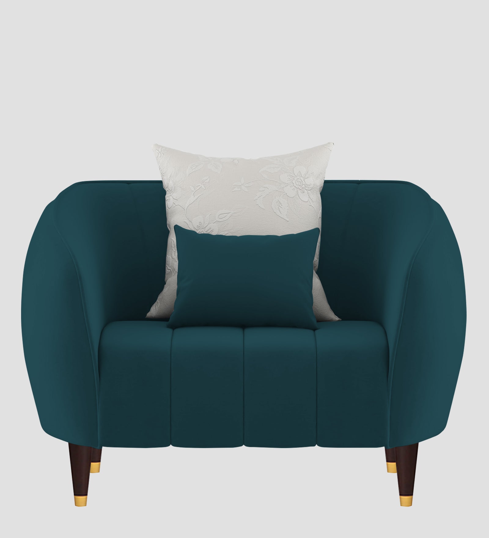 Hairo Velvet 1 Seater Sofa In Arabian Green Colour - Febonic Living