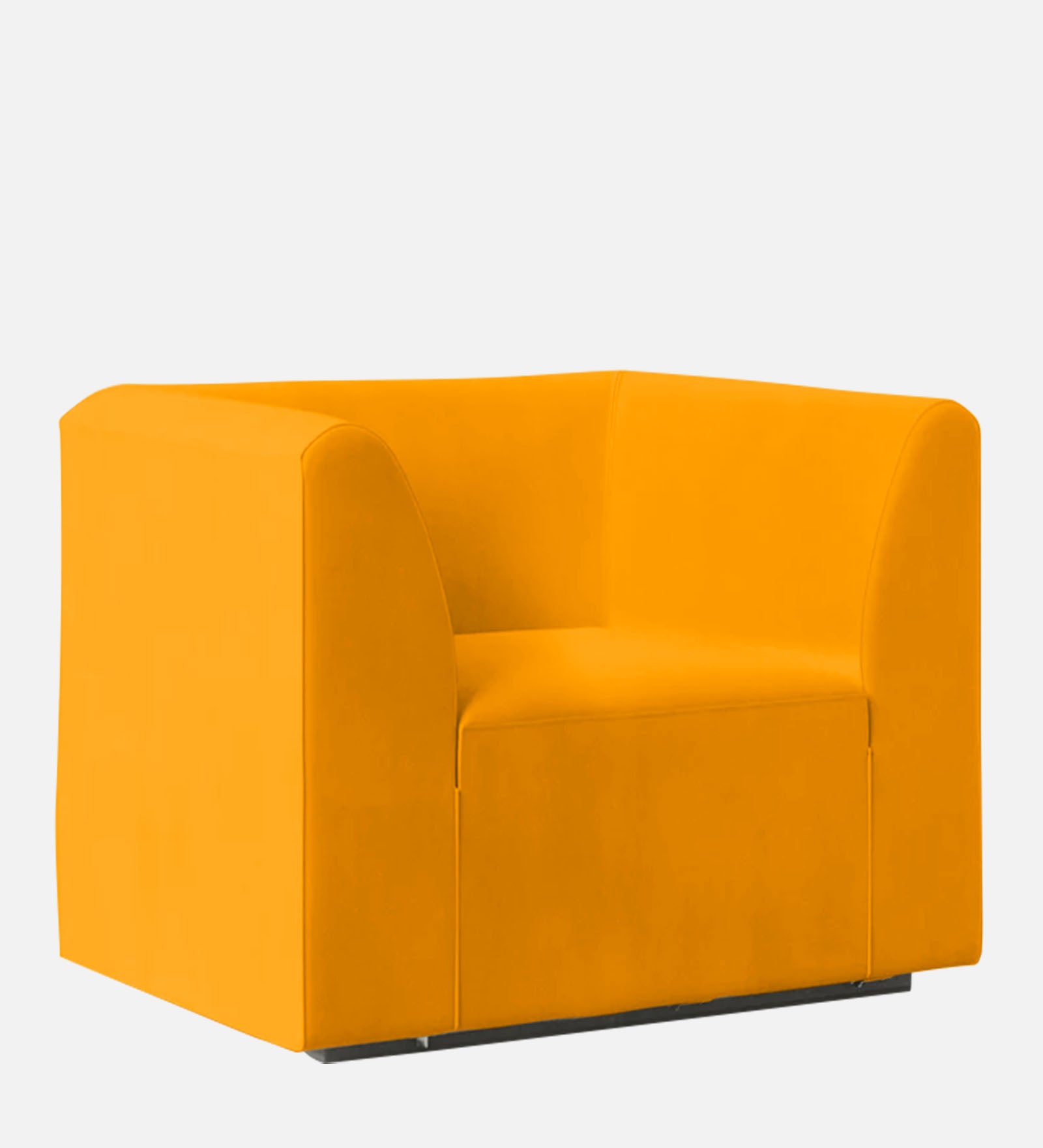 Bufa Velvet 1 Seater Sofa In Saffron Yellow Colour - Febonic Living
