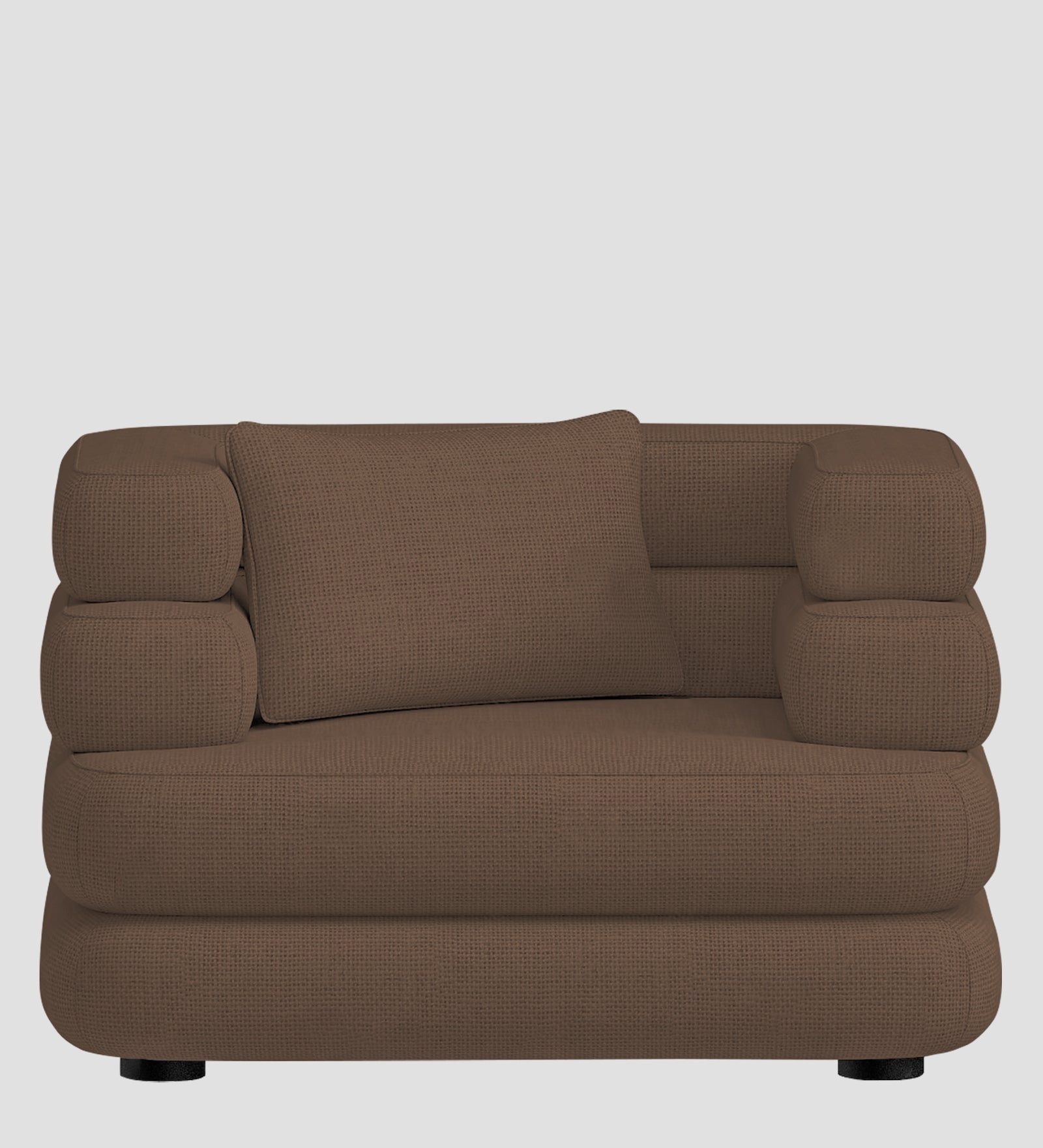Wener Fabric 1 Seater Sofa In Rosy Brown Colour - Febonic Living