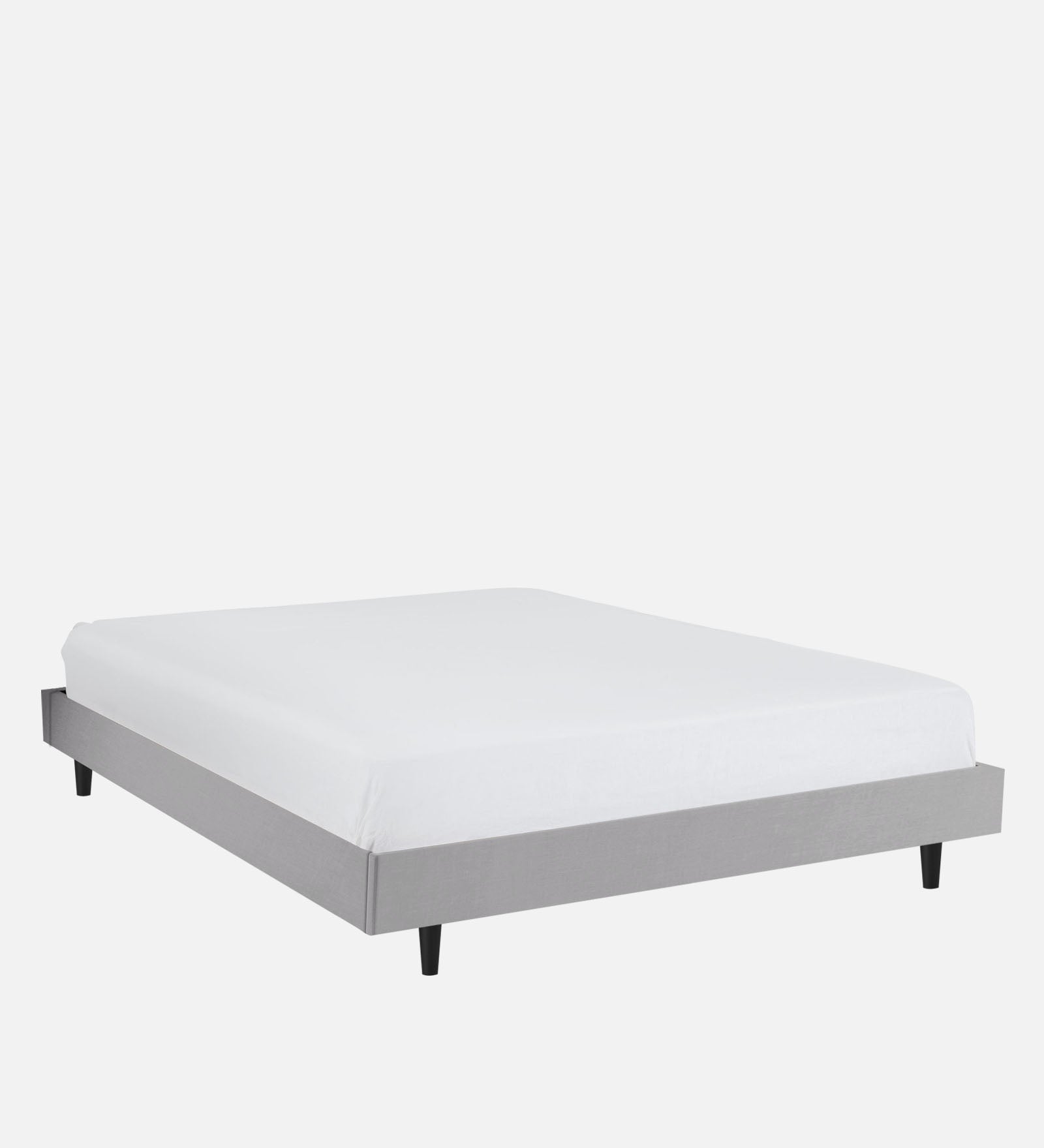 Basi Fabric King Size Bed In Lit Grey Colour - Febonic Living