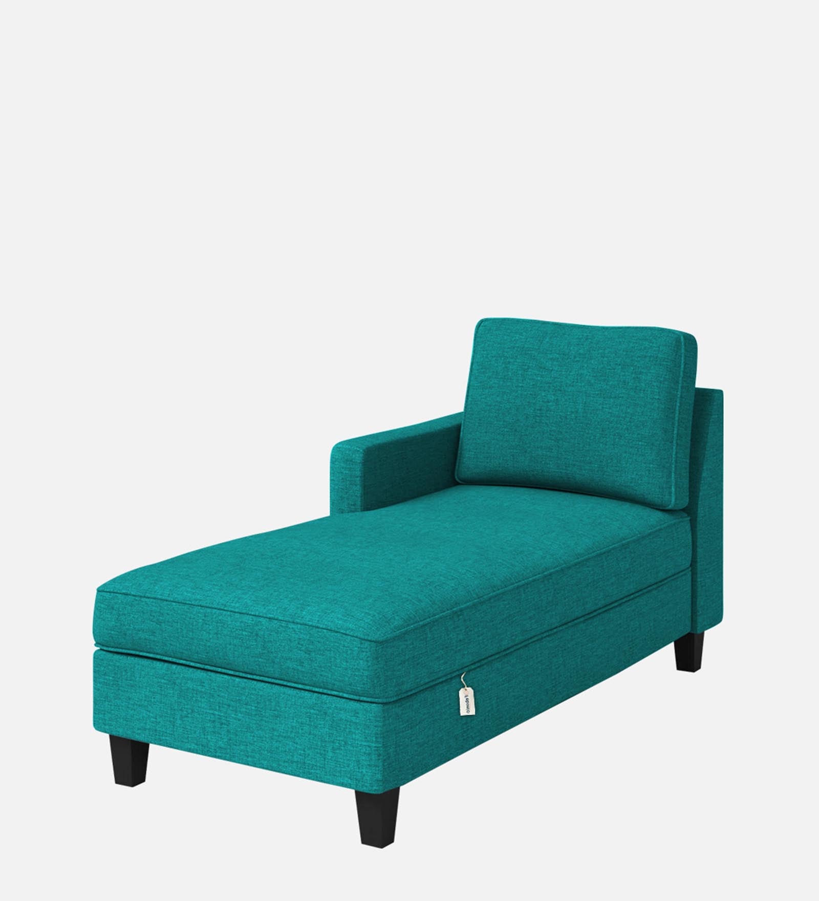 Royee Fabric LHS Chaise Lounger In Sea Green Colour With Storage - Febonic Living