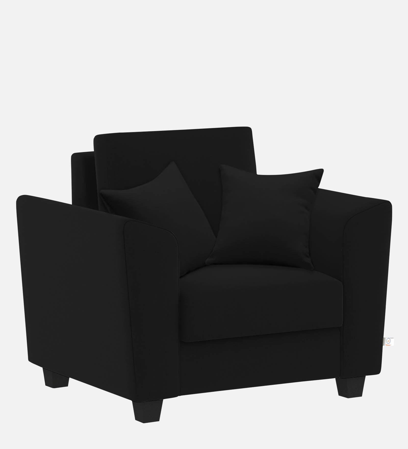 Daku Fabric 1 Seater Sofa in Zed Black Colour