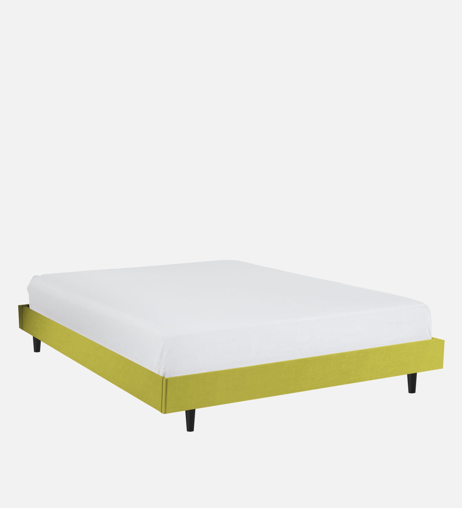 Basi Fabric Queen Size Bed In Parrot Green Colour - Febonic Living