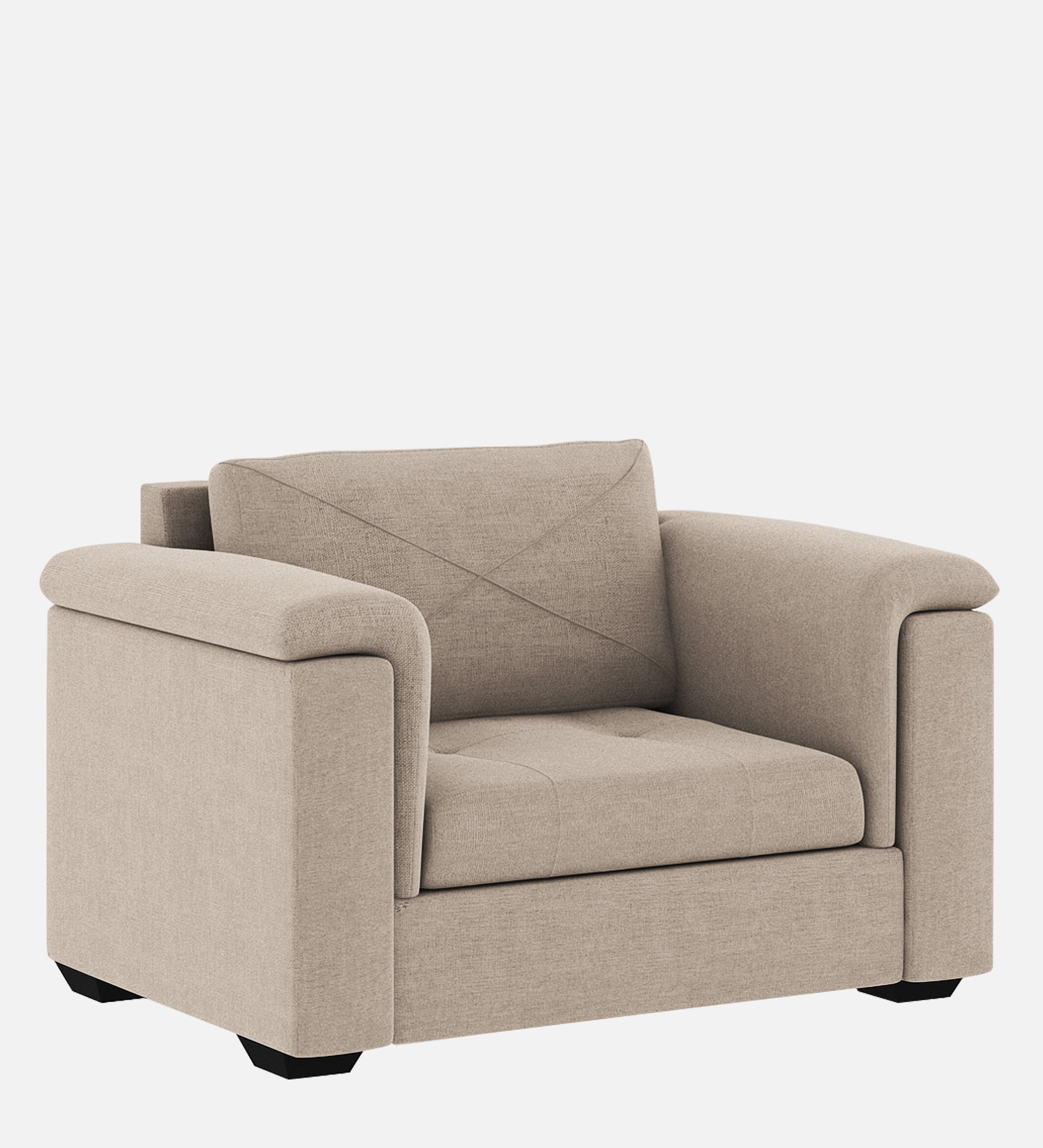 Andres Fabric 1 Seater Sofa In Khaki Beige Colour - Febonic Living