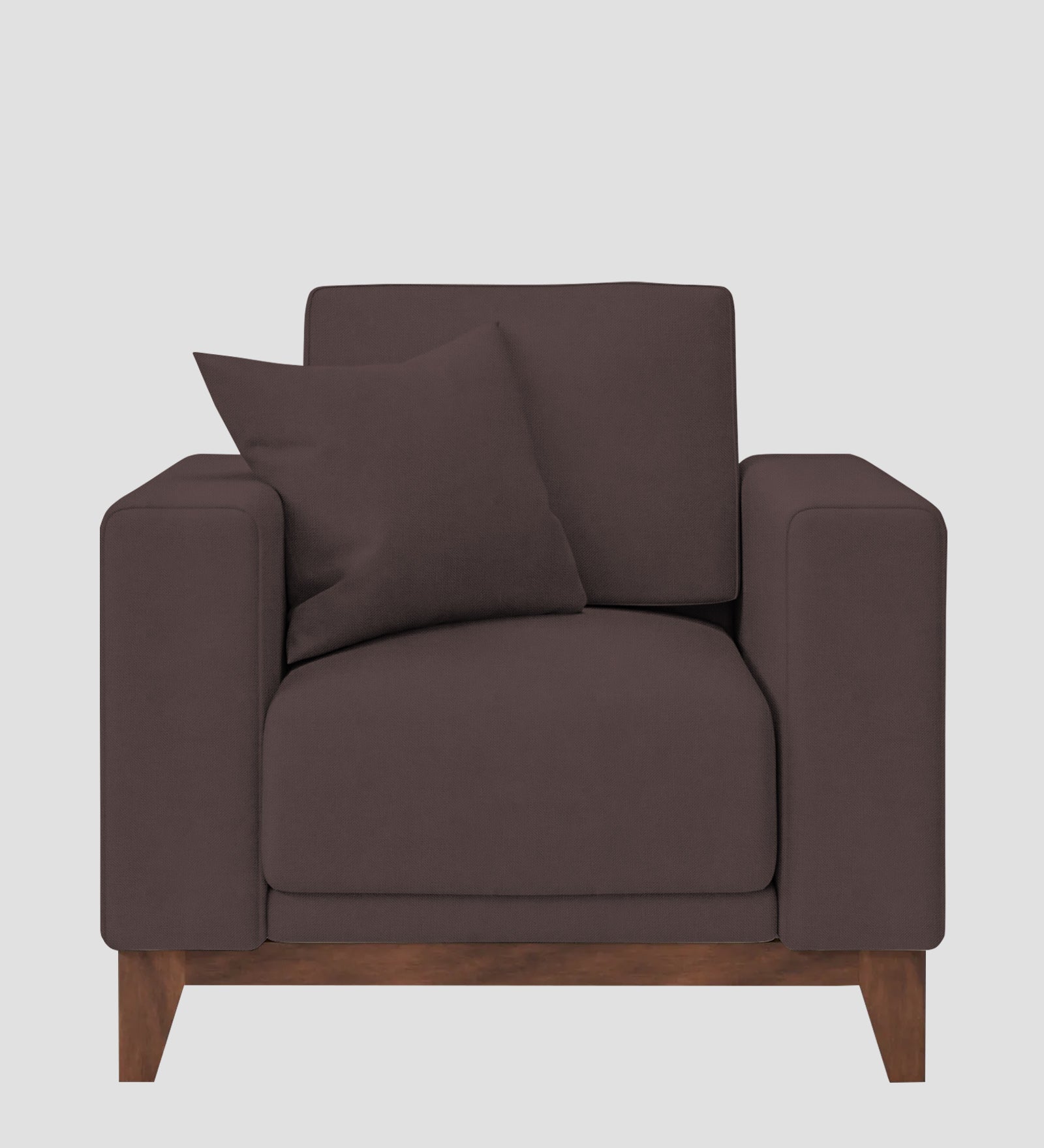 Luca Fabric 1 Seater Sofa In Night Brown Colour - Febonic Living