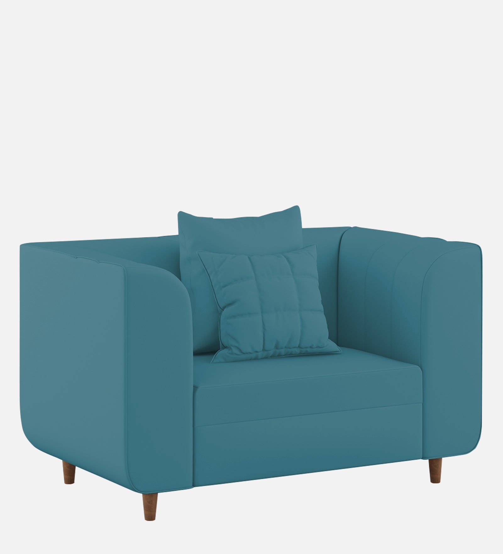 Sumo Velvet 1 Seater Sofa In Aqua Blue Colour - Febonic Living