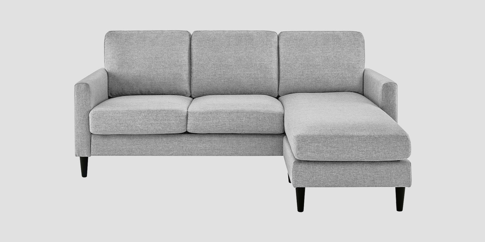 Romie Fabric LHS Sectional Sofa (2+Lounger) In Lit Grey Colour - Febonic Living