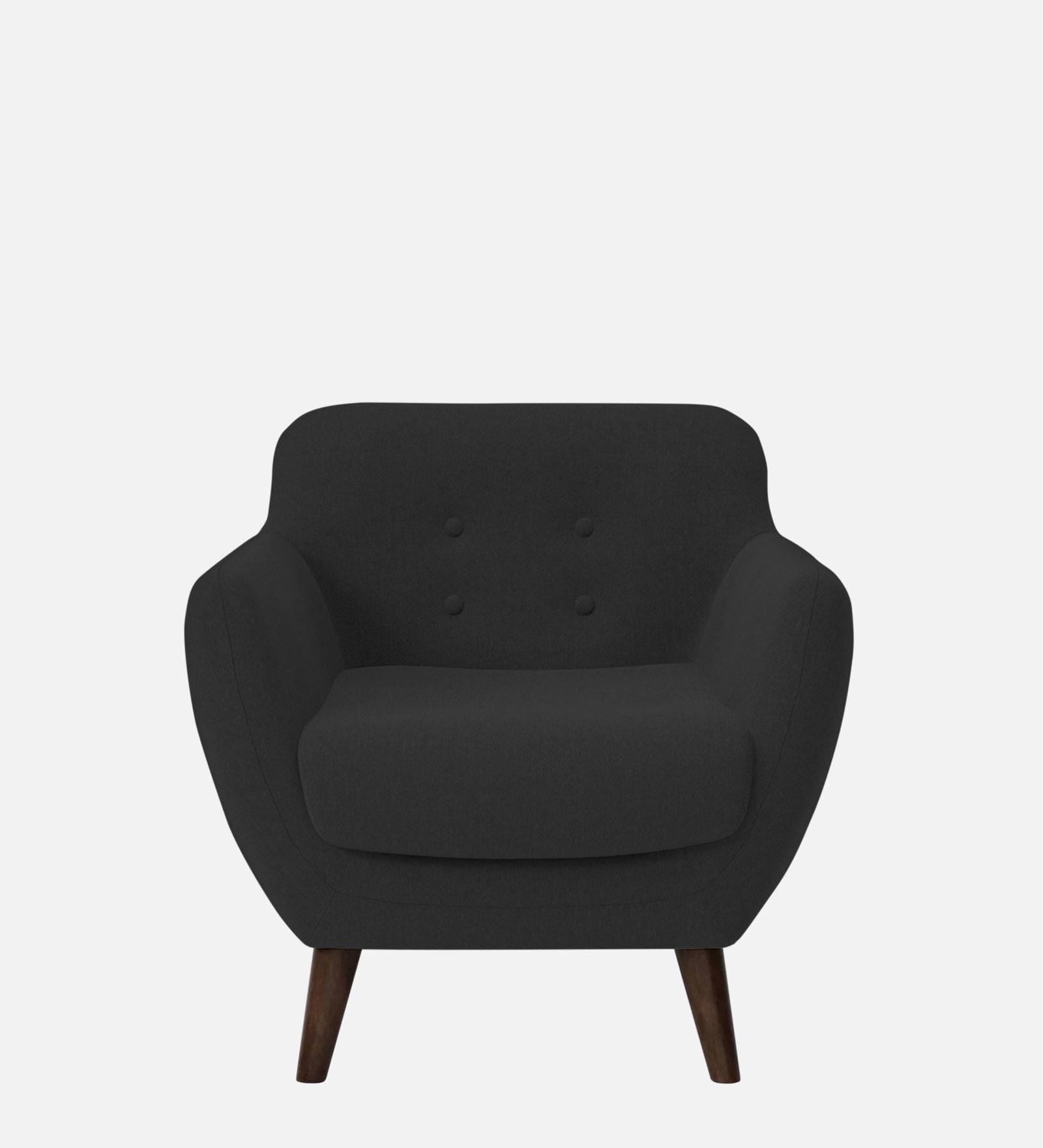 Goofy Fabric 1 Seater Sofa In Bitter Black Colour - Febonic Living