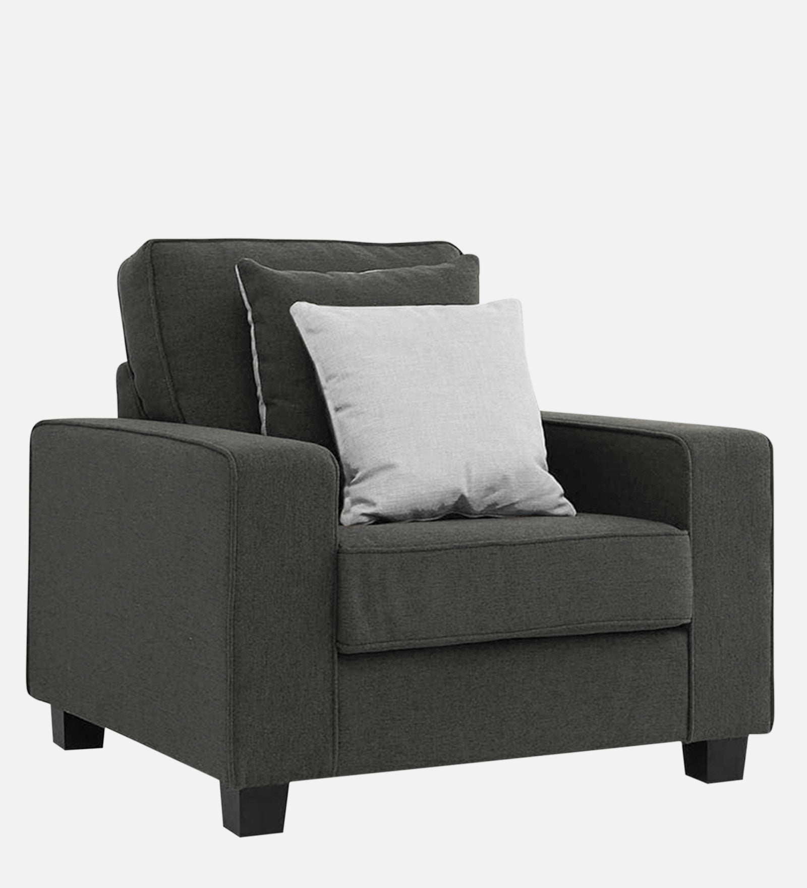 Ladybug Fabric 1 Seater Sofa In Charcoal Grey Colour