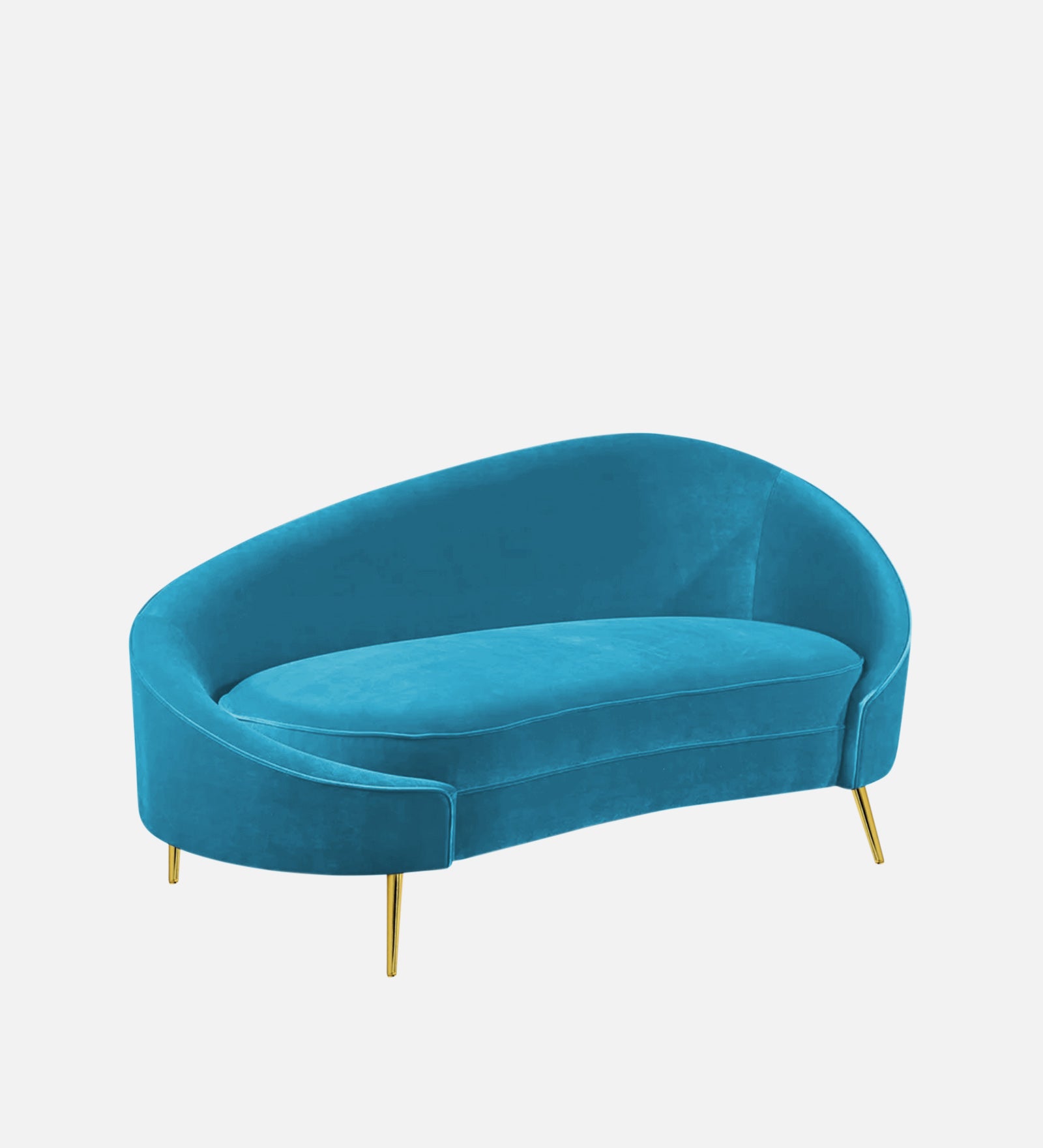Cely Velvet LHS Chaise Lounger In Aqua Blue Colour - Febonic Living