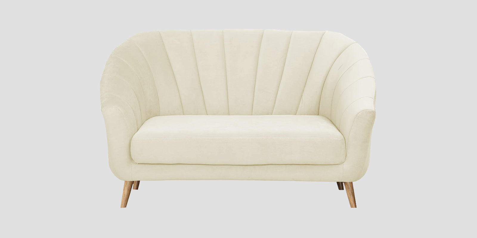 Kaylee Velvet 2 Seater Sofa In Warm White Colour - Febonic Living