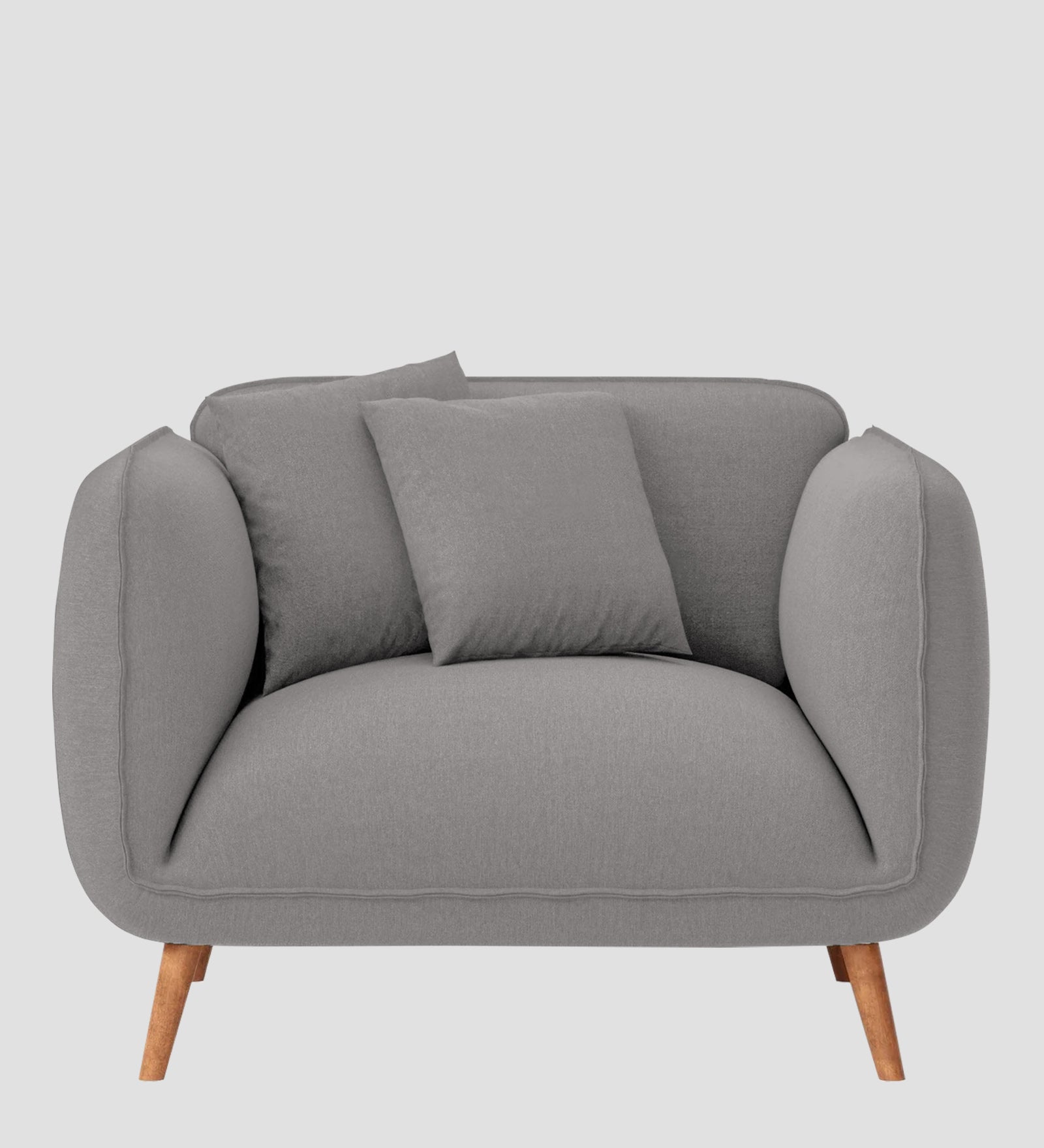 Zia Fabric 1 Seater Sofa In Silver Grey Colour - Febonic Living